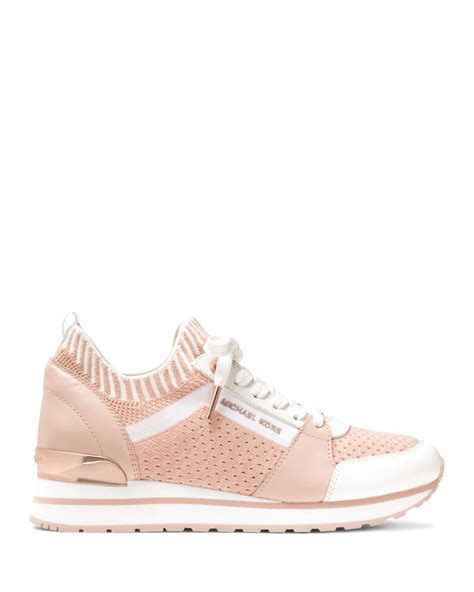 michael kors billie knit trainer pink|Michael Kors Soft Pink Billie Knit Trainer Sneakers .